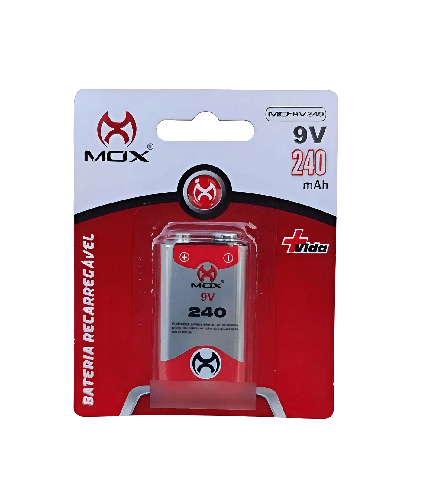 Bateria 9V Recarregavel Mox