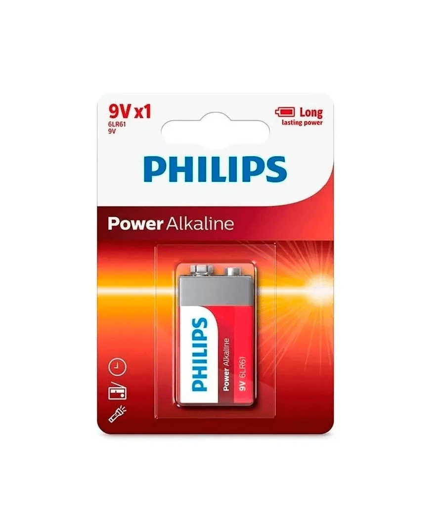 Bateria Philips 9V Power Alkaline 6LR61 