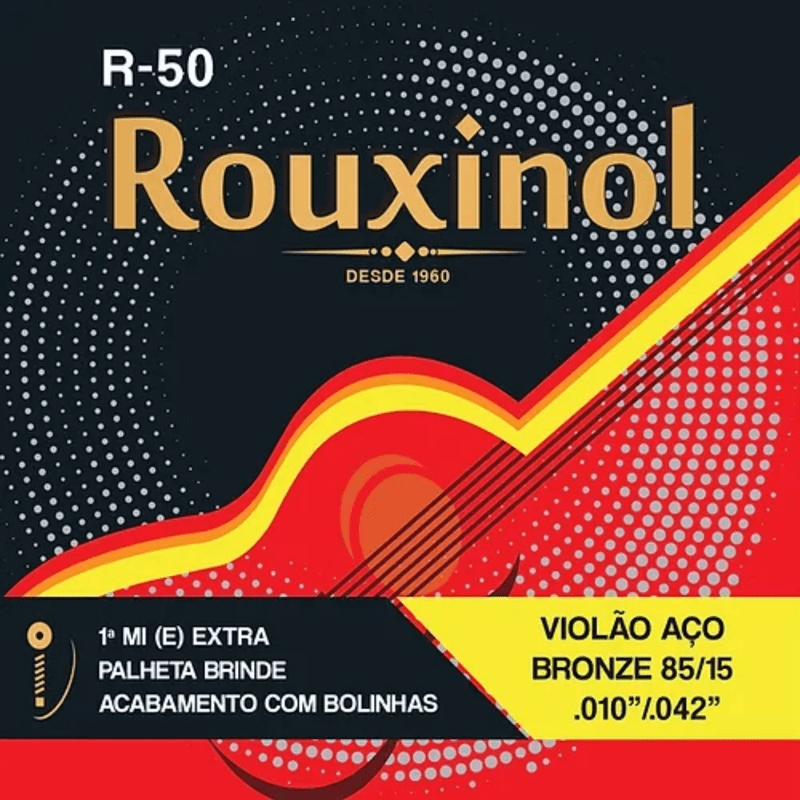 ENCORDOAMENTO ROUXINOL VIOLAO ACO BRONZE 85/15 C/BOLINHA R50