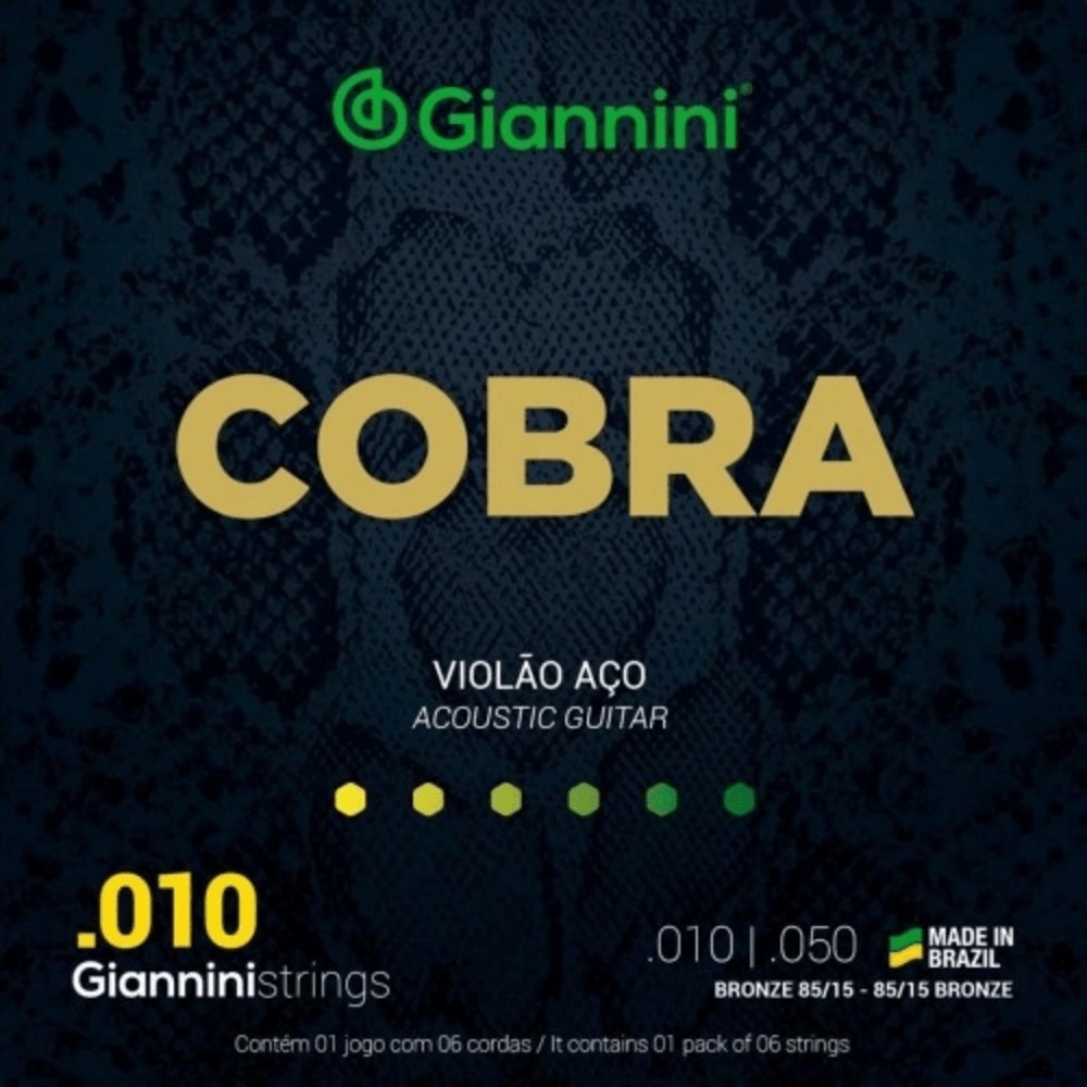 Encordoamento Violão Aço 0.10 Giannini Cobra