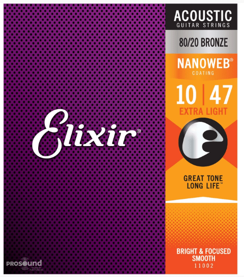 Encordoamento Violão Aço Elixir 010 Extra Light