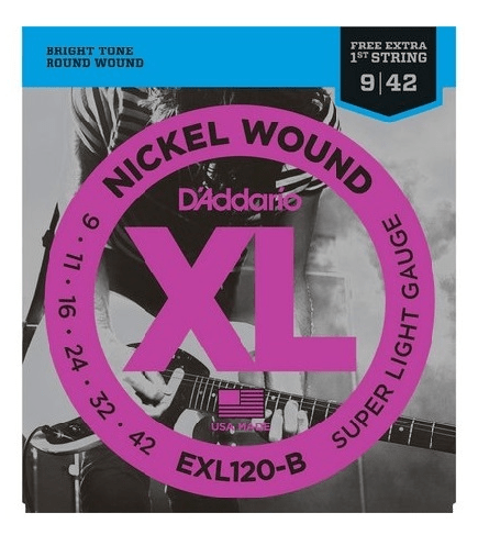 encordoamento d’addario guitarra 0.9 exl120-b