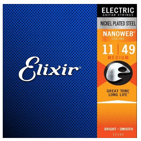 Encordoamento Guitarra Elixir 12102 .011-.049 Nanoweb Medium