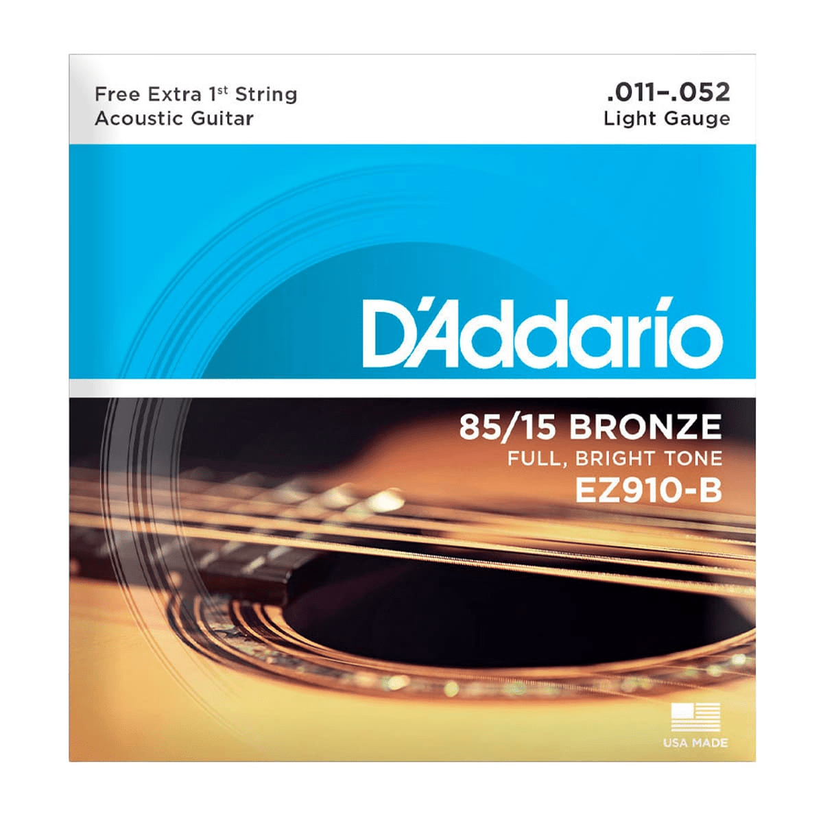 Encordoamento D'Addario Violão Aço EZ910 Bronze 0.11