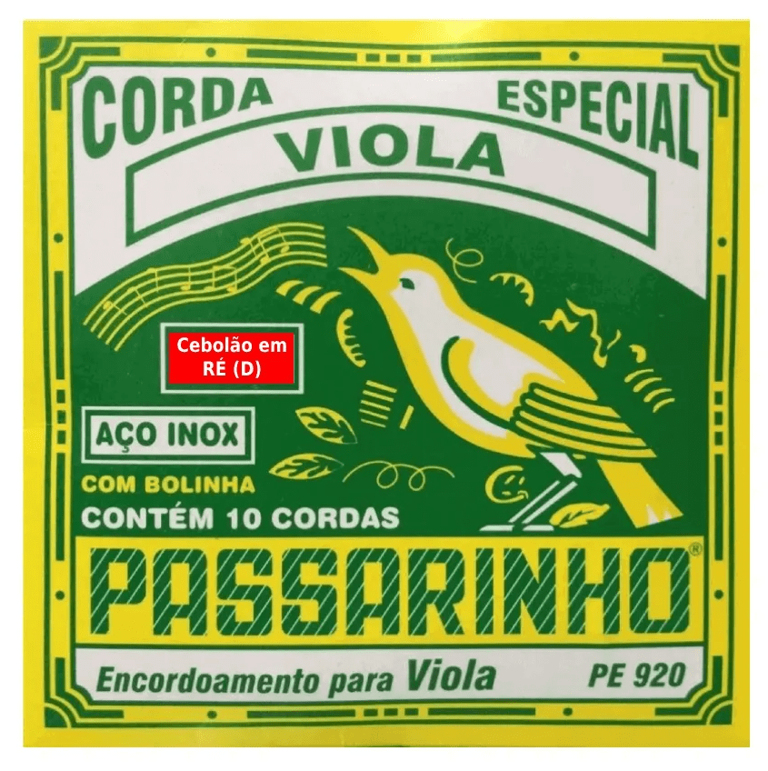 Encordoamento Viola Caipira Passarinho Cebolão em RÉ