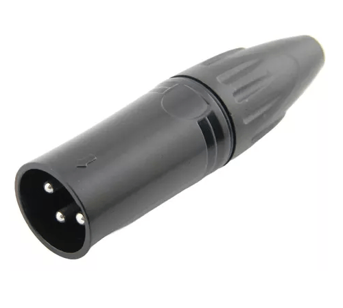 Plug Xlr Macho Mxt Preto C/trava