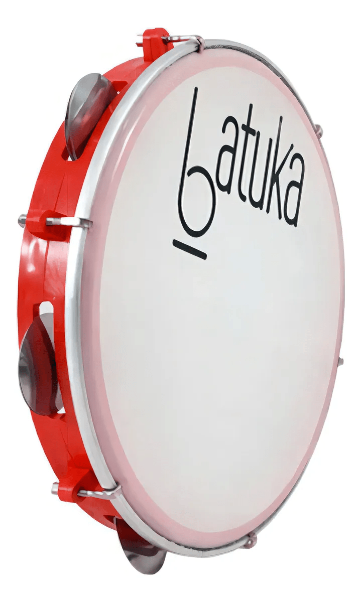 Luen Batuka pandeiro cor vermelho 10 polegadas