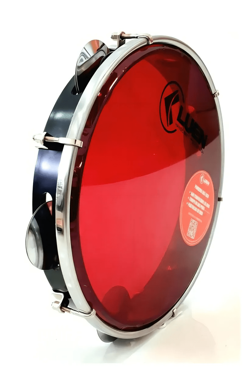 Pandeiro 10 Luen Abs Preto Pele Cristal Vermelho