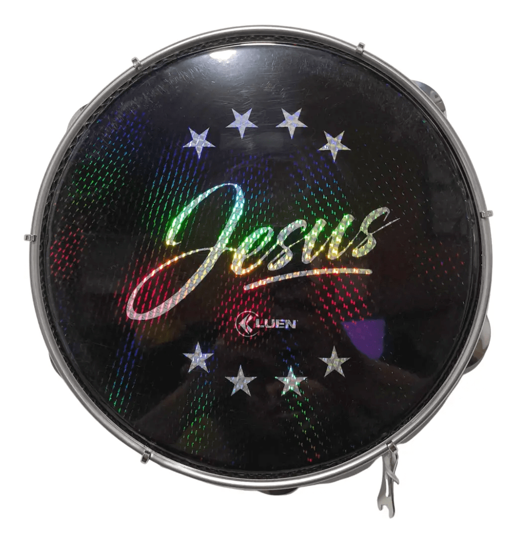 Pandeiro Jesus 10'' Luen Aro Abs Pele Holográfica