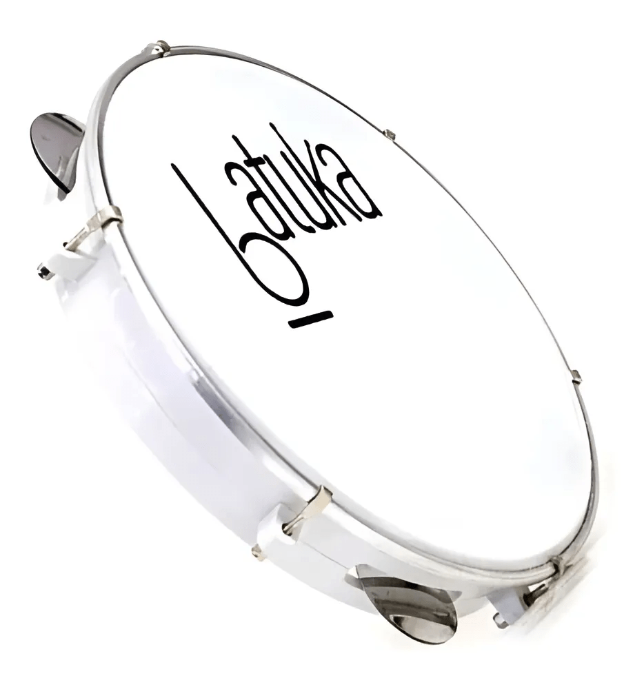 Pandeiro Luen 10 Batuka Abs Platinela Inox Cor Branco