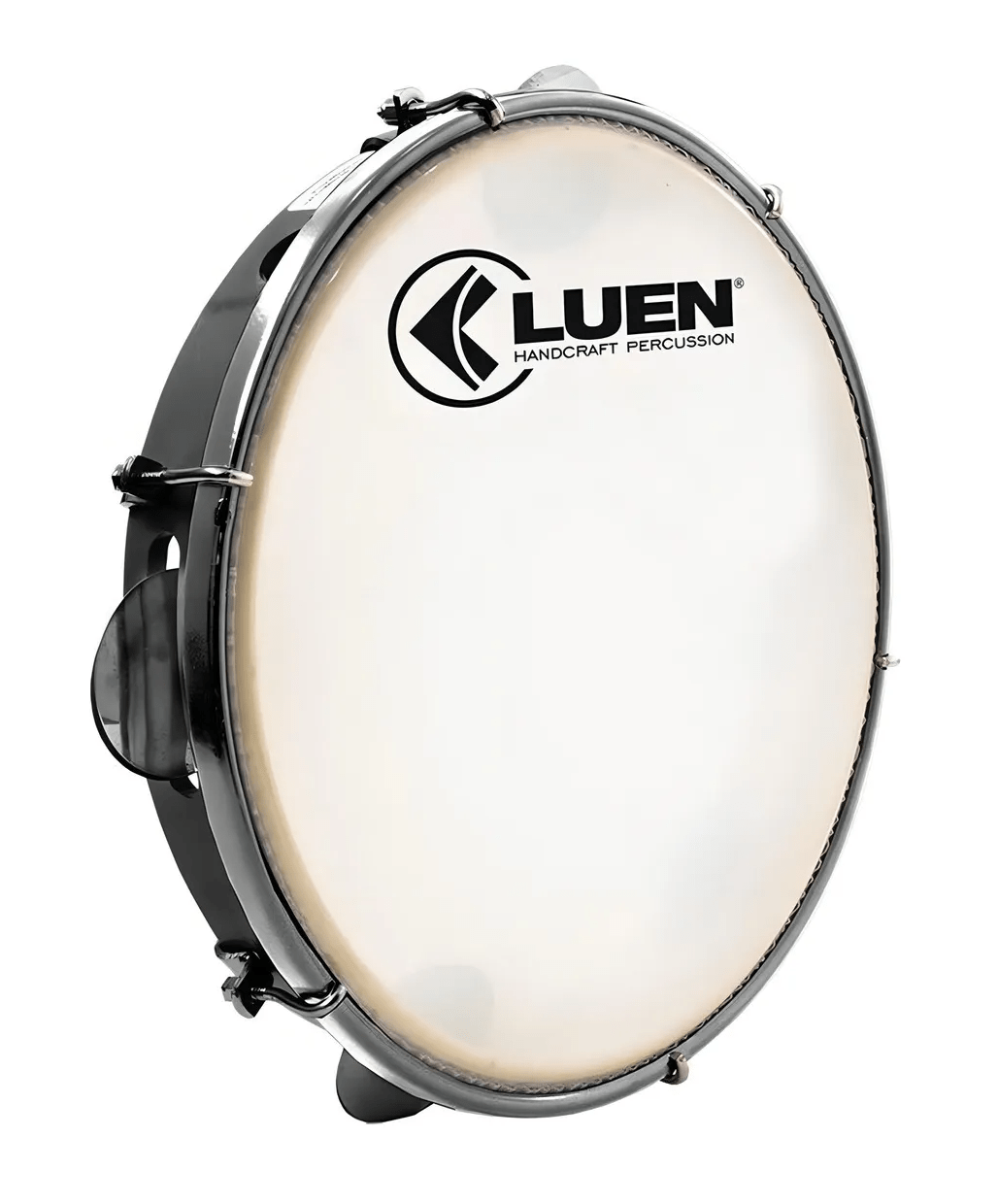 Pandeiro Luen 10" Em ABS Preto Com Pele Leitosa
