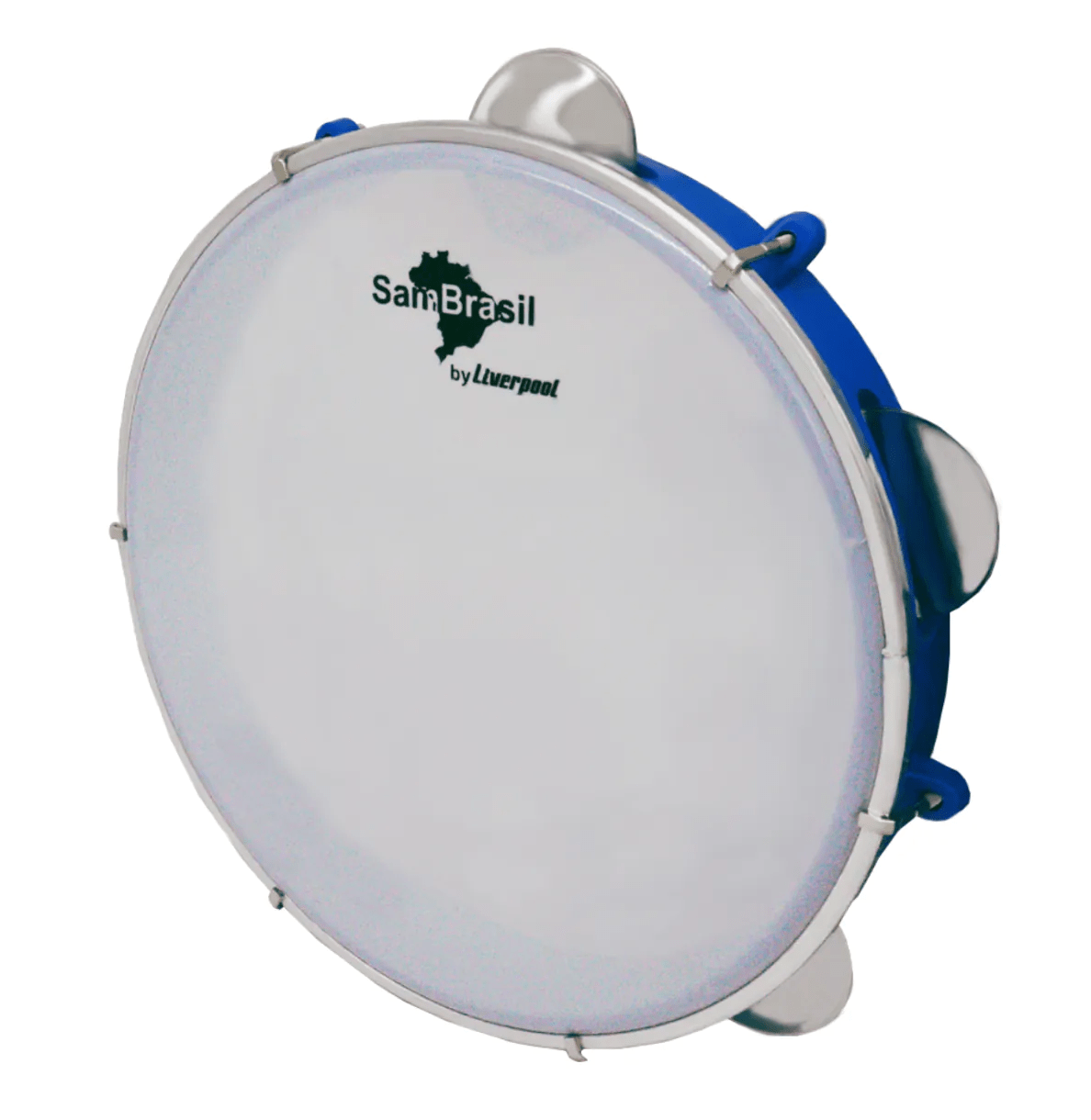 Pandeiro Sambrasil Standard 10' pele branca e fundo azul