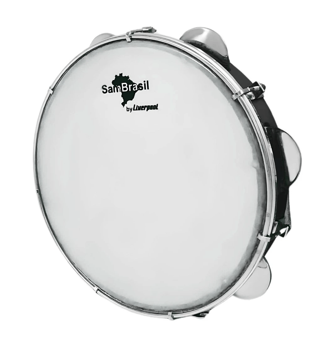 Pandeiro Sambrasil Standard 10' pele branca e fundo preto