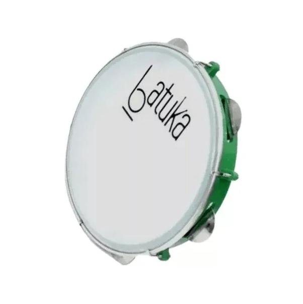 Pandeiro Verde Luen 10 Pol Pele Leitosa Batuka Pagode Samba