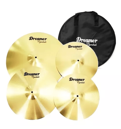 Kit De Pratos Para Bateria Dreamer Brass 14/16/20 + Bag