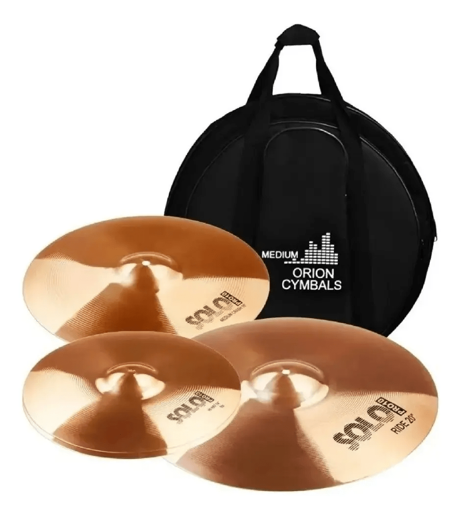 Kit Pratos Bateria Orion Solo Pro10 SP70 Hi-hat Crash Ride 20''