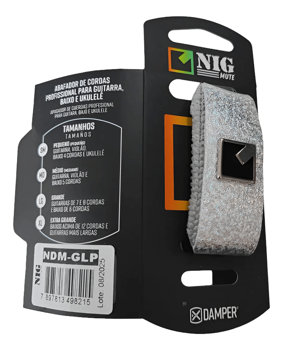 Damper Couro Gliter Prateado NIG
