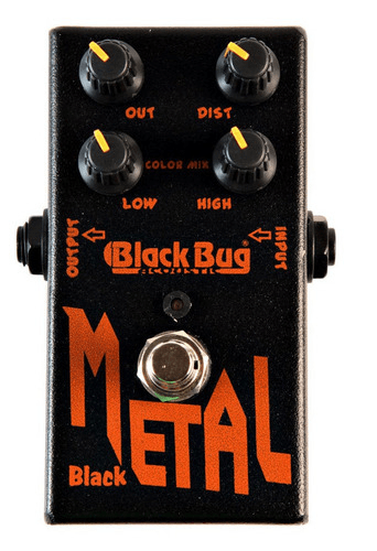 Pedal Black Metal Distorcion Heavy Metal Black Bug