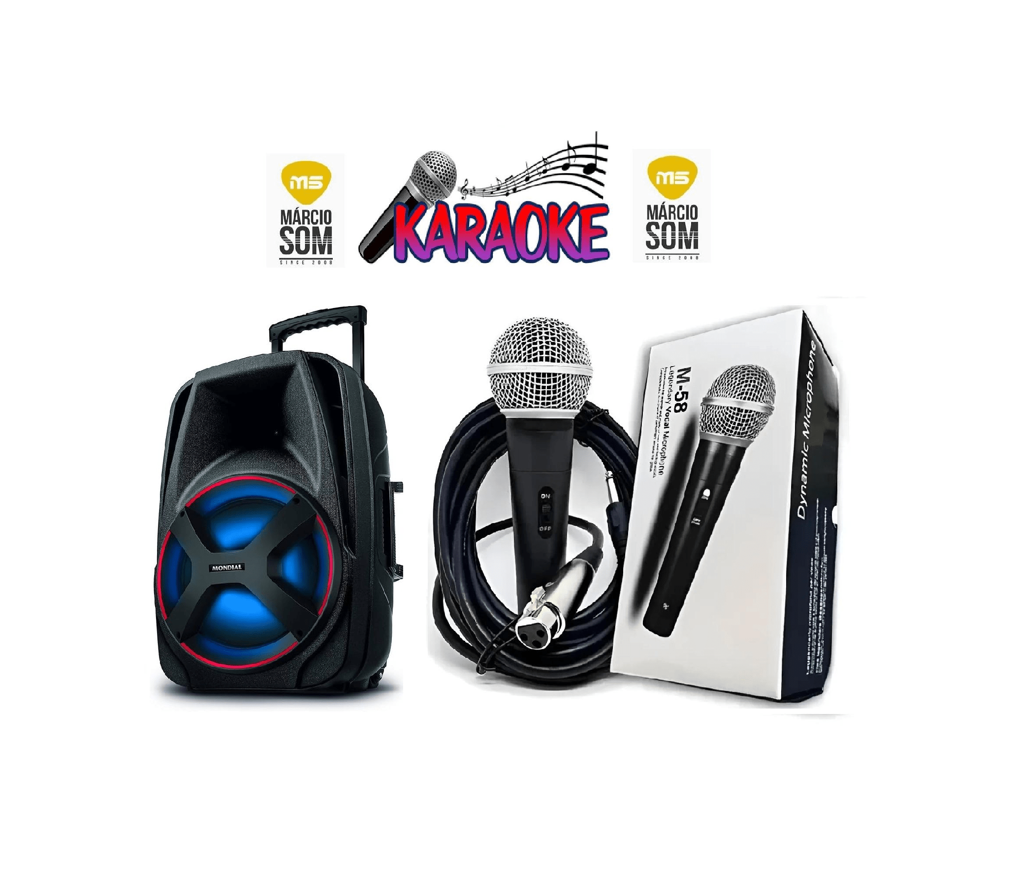 Kit 10 Caixa 250w + 1 microfone com fio