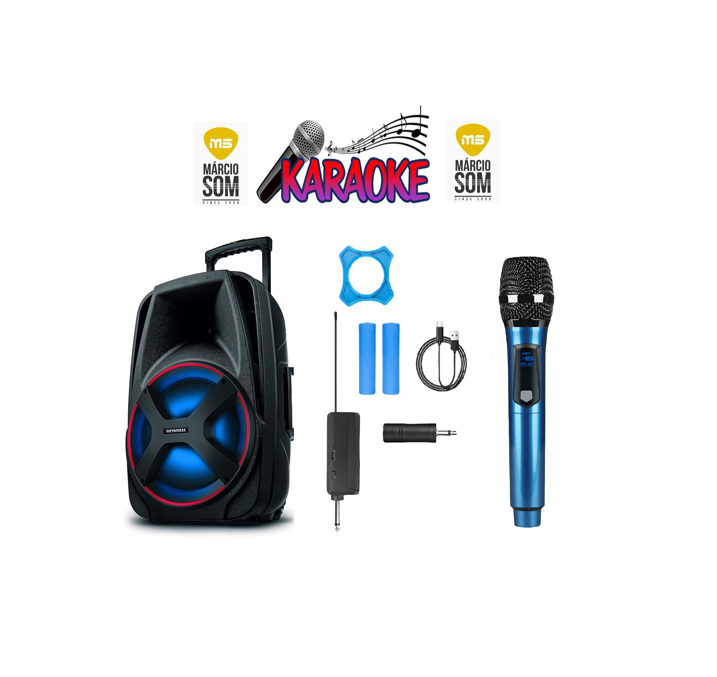 Kit 11 Caixa 250w + 1 microfone sem fio