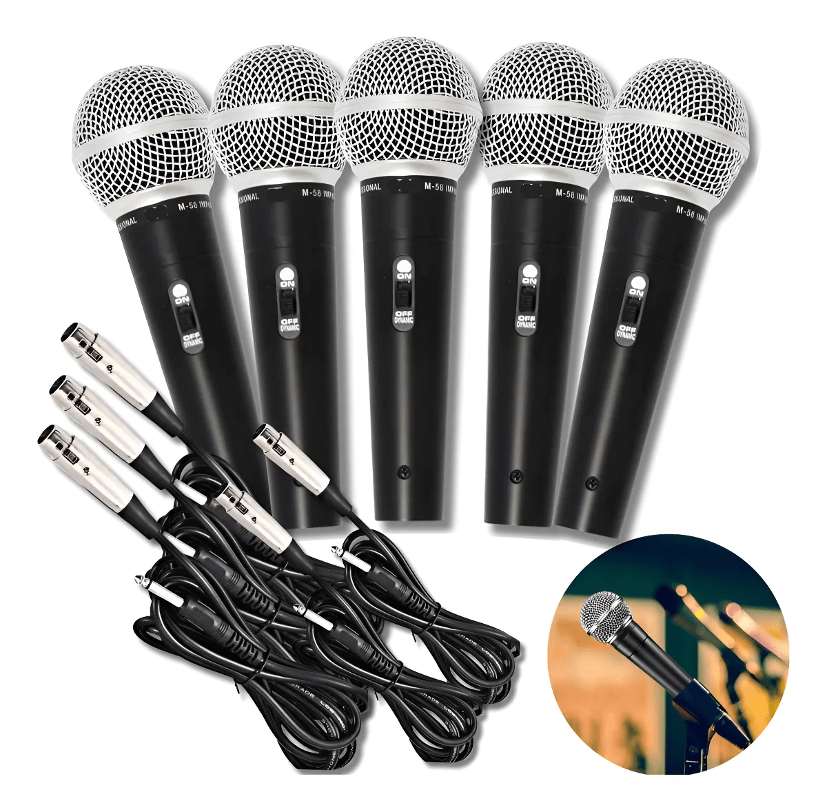 Kit 5 Microfones com fio M58 