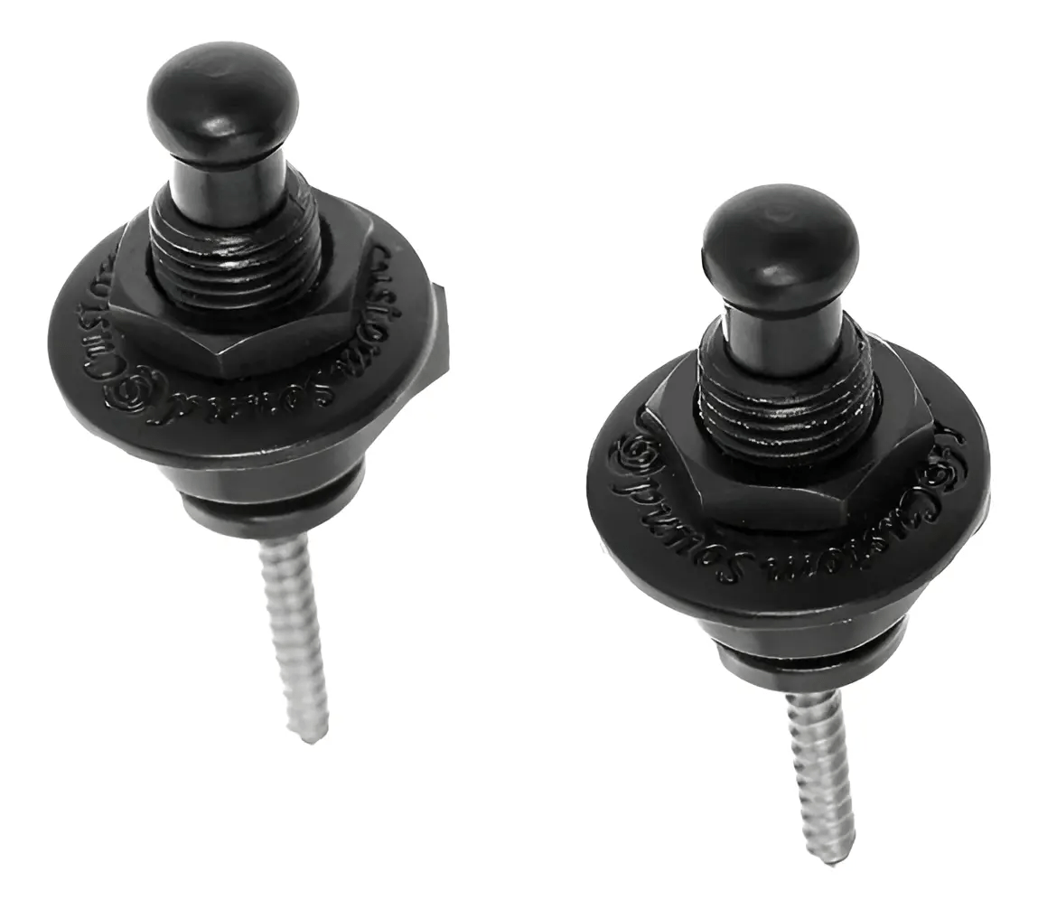 Strap Lock Trava Correia Guitarra Baixo Custom Sound Preto