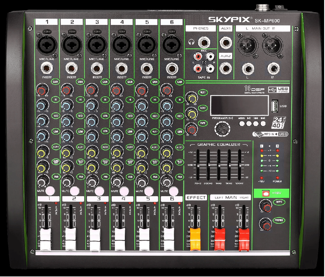 Mesa 6 Canais Profissional Skypix SK-Mp600