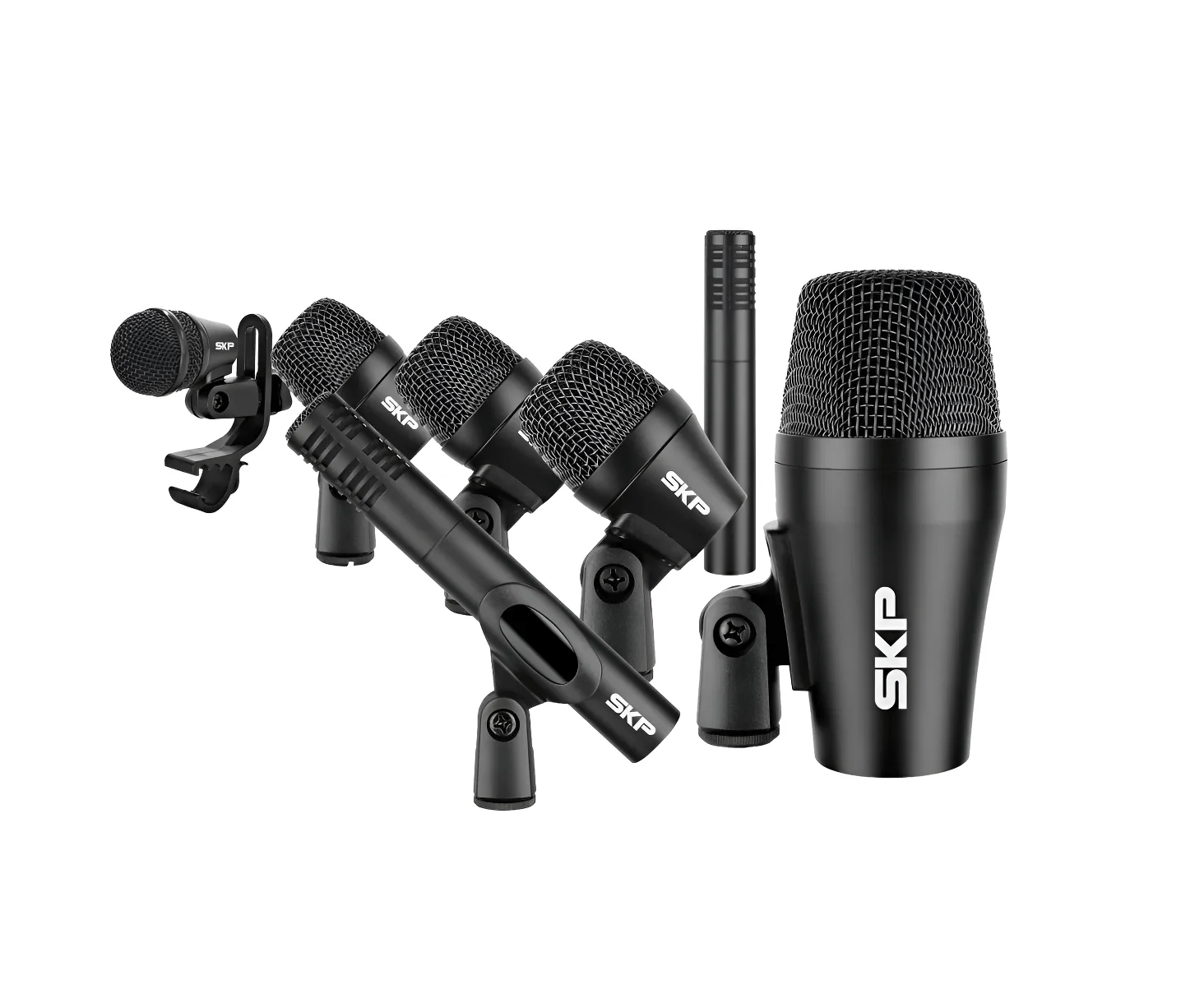 Kit De Microfone p/ Bateria Skp Drum 7 (Cor Preto)