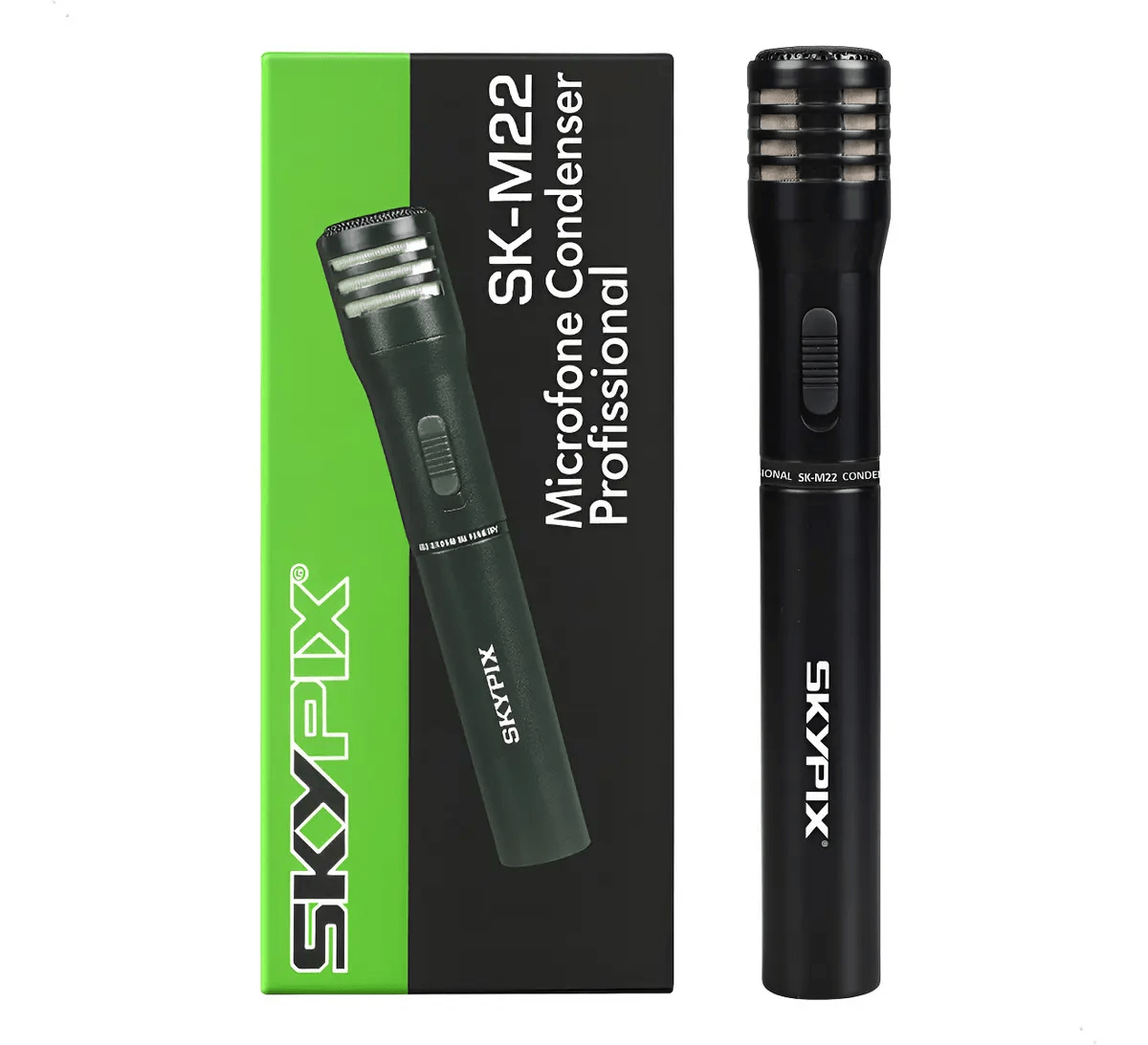 Microfone Condensador Shotgun Skypix Skm22 Profissional Preto