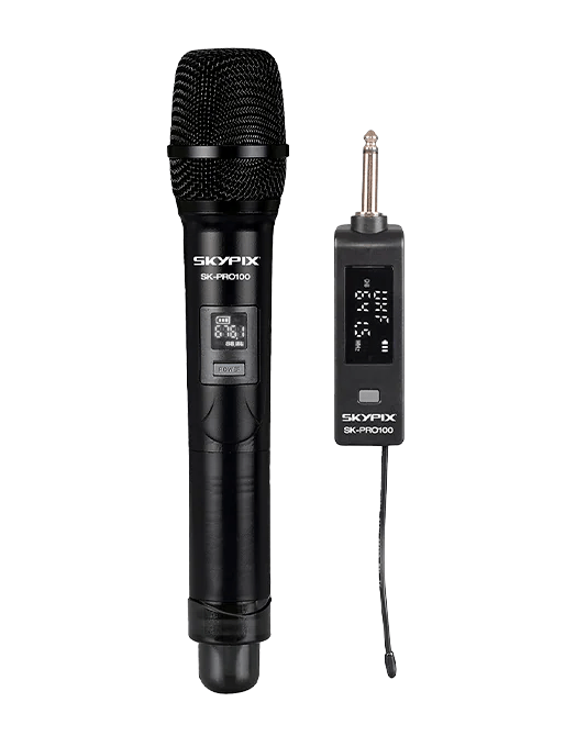 Microfone De Mão Sem Fio Com Transmissor P10 Sk-pro100