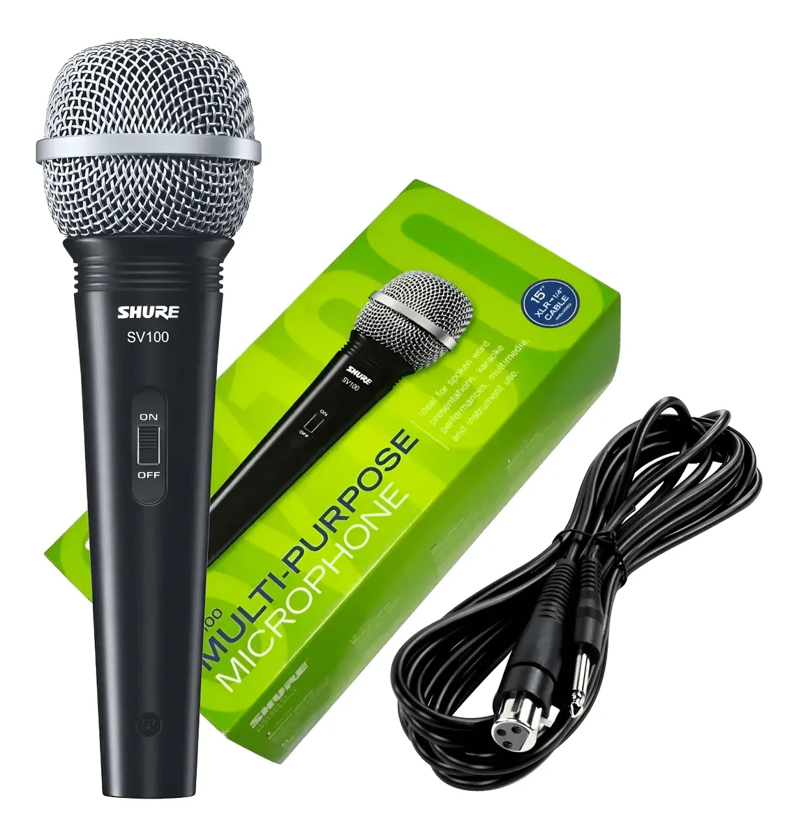 Microfone De Mão Shure Dinâmico C/ Fio Sv100