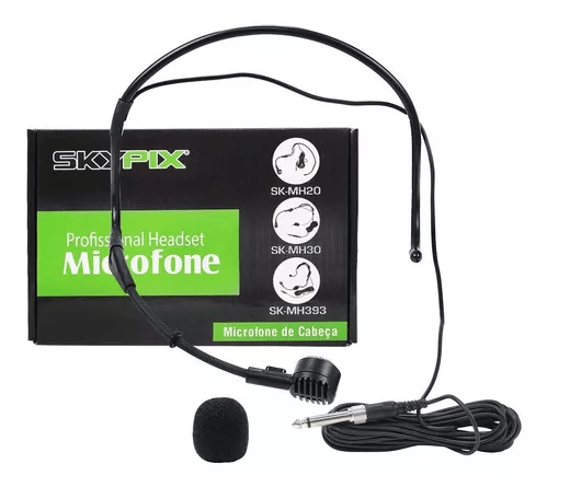 Microfone Headset Com Fio Sk-mh20 P2/p10 Palestra Reunião