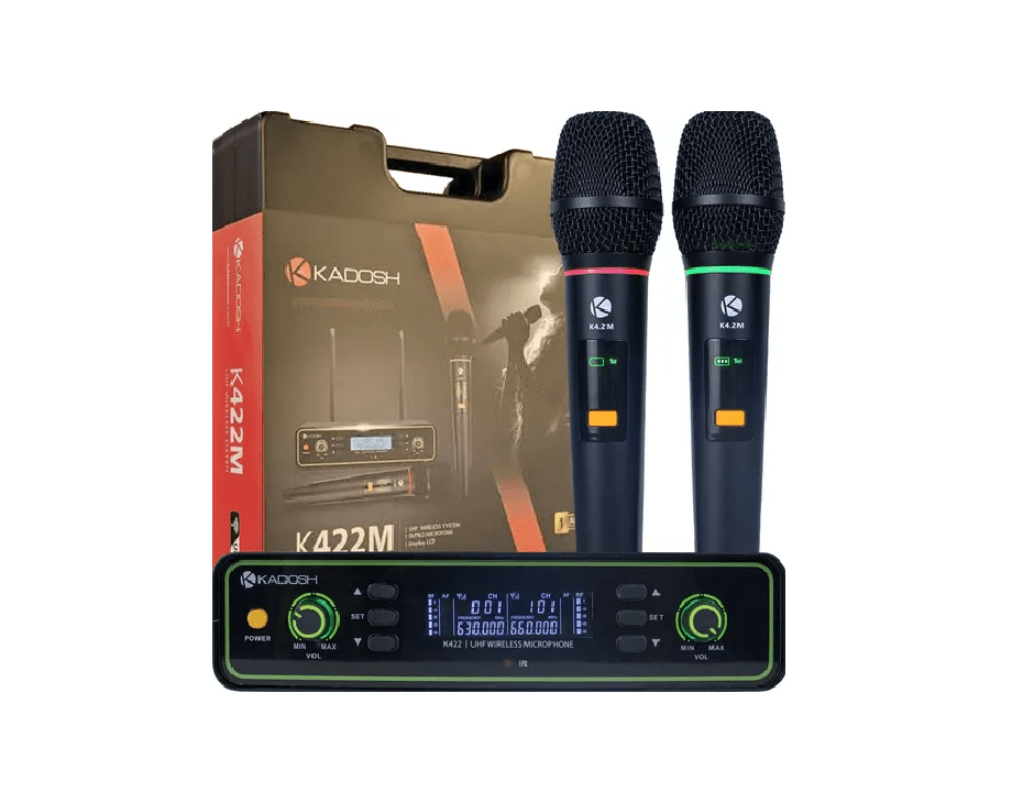 Microfones Sem Fio De Mão UHF Recarregavel Kadosh K-422M