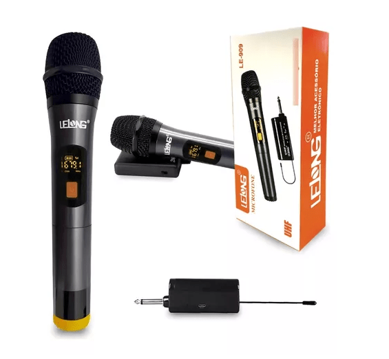 Microfone Profissional Sem Fio Wireless Som Digital Potente