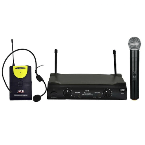 Microfone Sem Fio Duplo Headset e Bastão UHF U-585 HM - JWL