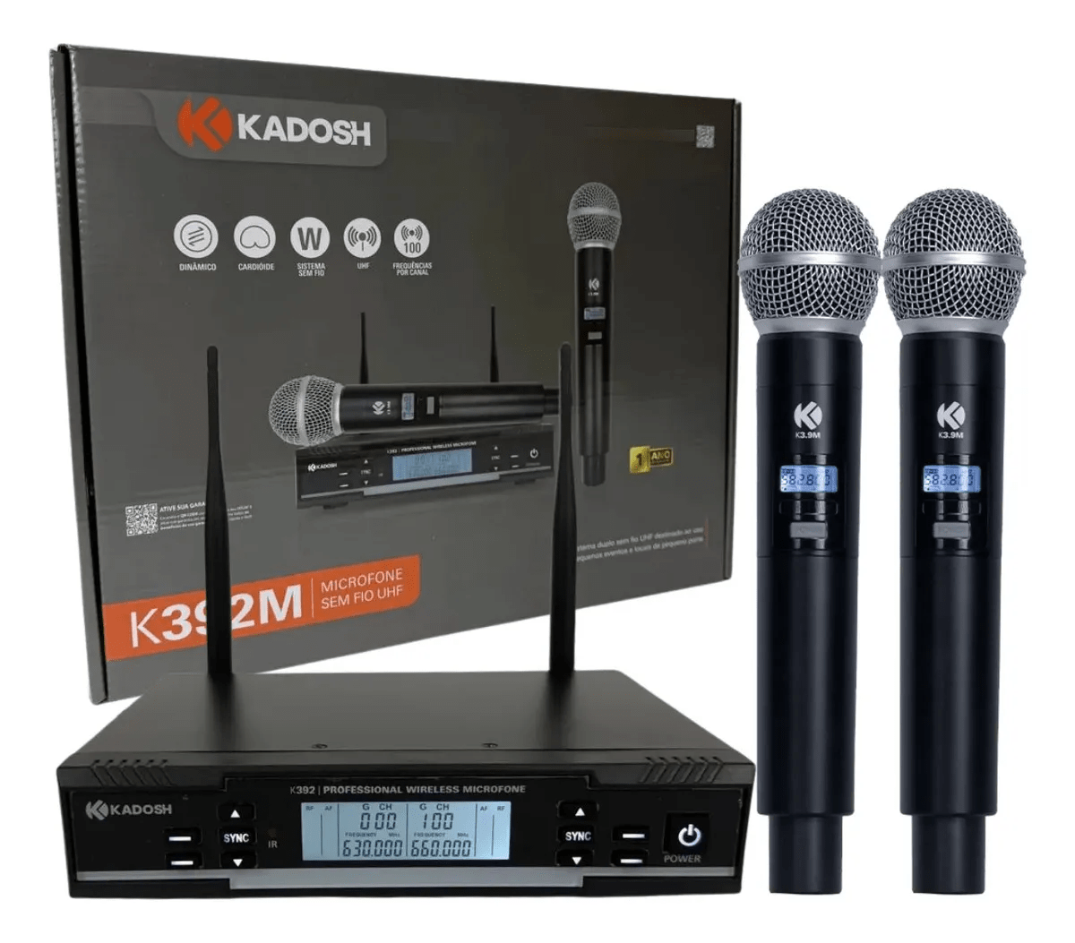 Microfone Sem Fio Duplo Kadosh K392 Profissional Modelo 2026