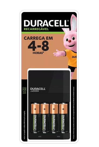 Carregador De Pilhas Recarregáveis Duracell Aa/aaa Com 4 Aa