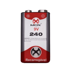 Bateria 9V Recarregavel Mox