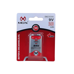 Bateria 9V Recarregavel Mox