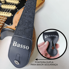 Correia - Alça - Para Guitarra E Violão Sf 152 Floral Preta