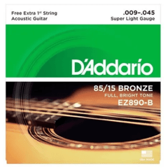 Encordoamento D'Addario Violão Aço EZ890 Bronze 0.09