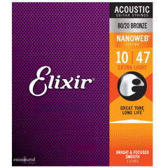 Encordoamento Violão Aço Elixir 010 Extra Light