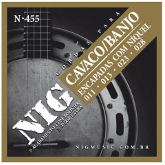 Encordoamento Cavaquinho - Banjo NIG N-455 .011.028 - Com Bolinha - Níquel