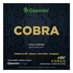 ENCORDOAMENTO GIANNINI COBRA VIOLA CAIPIRA MÉDIA CEBOLÃO EM RÉ 