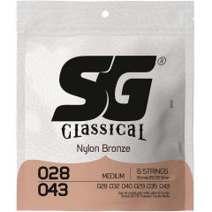 Encordoamento SG Nylon Bronze 65 35 Prata, Tensão Média para Violão