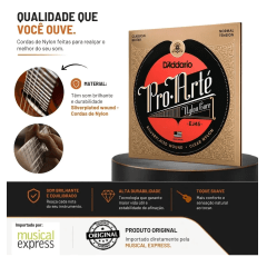Encordoamento Violão 6 Cordas D'addario Ej45 Pro-arté Nylon