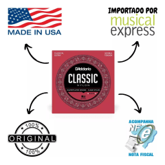Encordoamento Violão Clássico D'Addario EJ27N de Náilon tensão normal