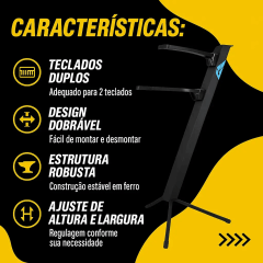 Suporte Estante Ask Pmd3 Teclado Duplo Notebook