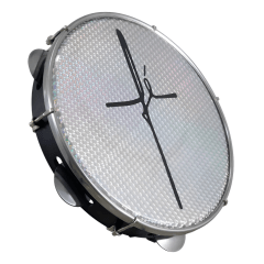 Pandeiro 10 Luen Fé Preto com pele holografica