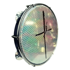 Pandeiro 10 Luen Fé Preto com pele holografica